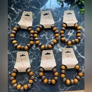 Handmade Wooden Bead Bracelets by Michelle
